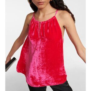 Velvet by Graham & Spencer Velvet Fuchsia Keyhole Halter Top Size XS Shirt Tank